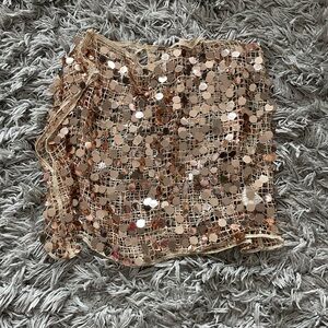 FREE PEOPLE Vee Tank- GOLD TANK- XS but very oversized, tags on and never worn!